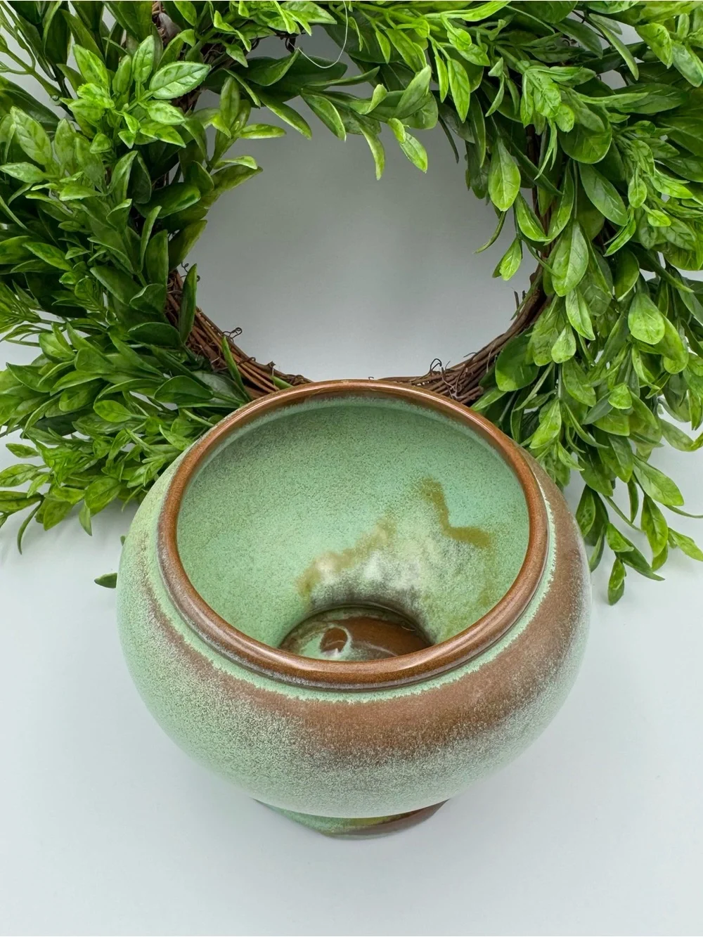 Frankoma Pottery Plainsman Green Planter 22S